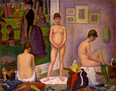 Georges Seurat - Les Poseuses. Free illustration for personal and commercial use.