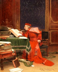 Georges Croegaert - The scholar. Free illustration for personal and commercial use.
