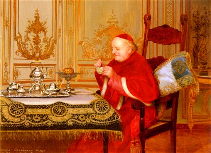 Georges Croegaert Teatime. Free illustration for personal and commercial use.