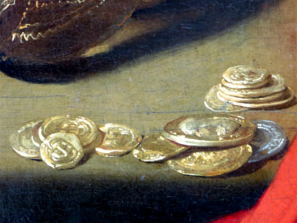 Georges de La Tour Le Tricheur a l'as de carreau detail des pieces