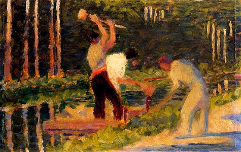 Georges Seurat - Men Laying Stakes PC 40