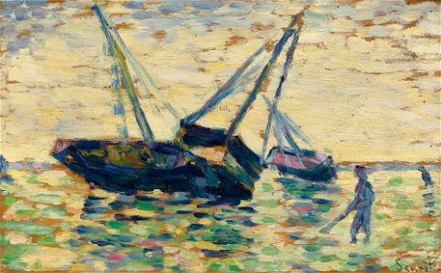 Georges Seurat - Trois bateaux et un marin PC 153