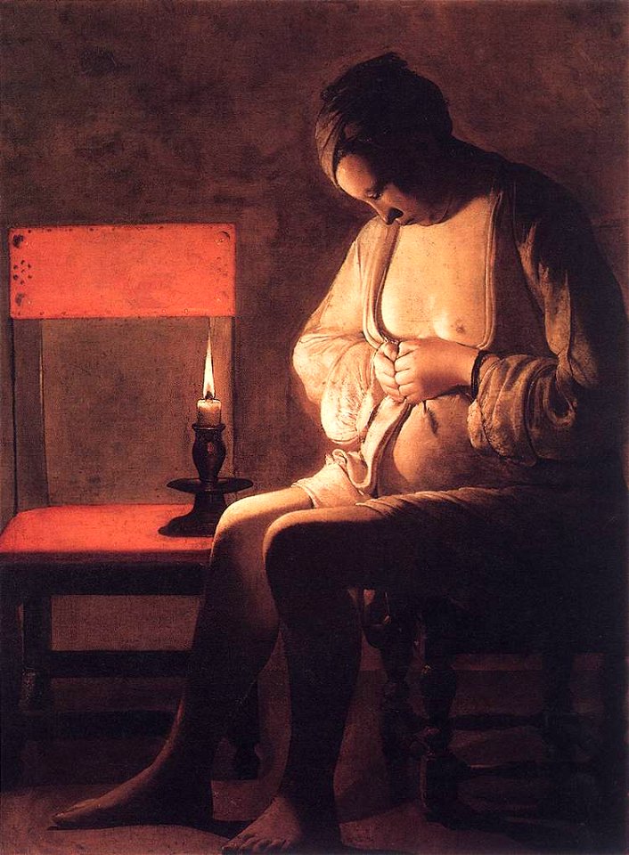 Georges de La Tour - Woman Catching Fleas - WGA12341