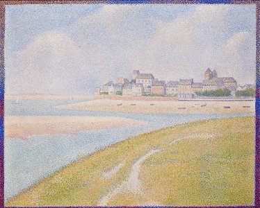 Georges Seurat - View of Le Crotoy from Upstream PC 195. Free illustration for personal and commercial use.