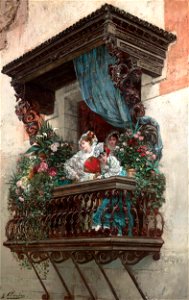 Georges Jules Victor Clairin - Spanish Woman on Balcony