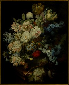 Georges Frédéric Ziesel - Flowers in a vase and a bunch of grapes - M.Ob.2667 MNW - National Museum in Warsaw