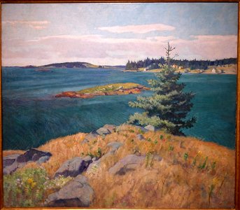 Georges Islands, Penobscot Bay, Maine, by N. C. Wyeth, 1928-1929, oil on canvas - Portland Museum of Art - Portland, Maine - DSC04167