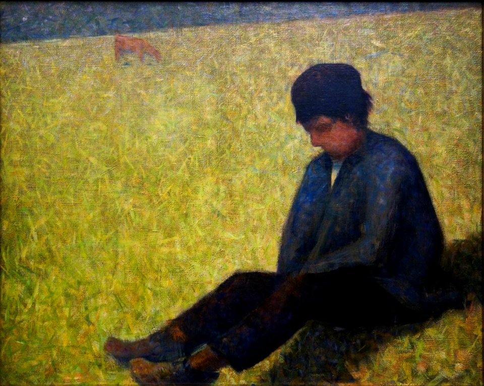 Georges Seurat Boy Sitting in a Meadow 01