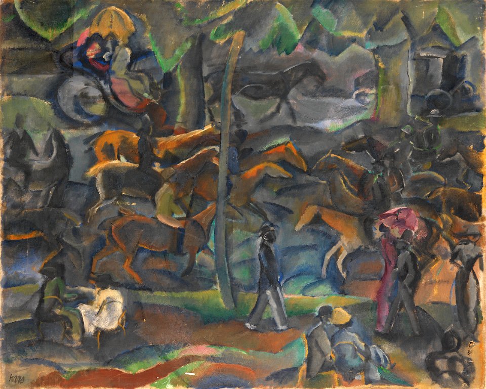 Georges Kars, Reiter und Flaneure im Park, 1900