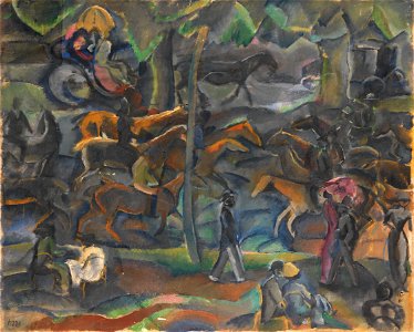 Georges Kars, Reiter und Flaneure im Park, 1900