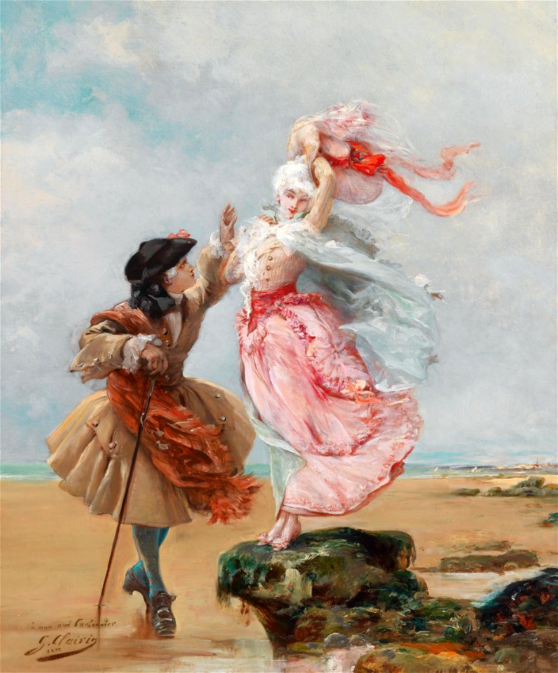 Georges Jules Victor Clairin Galantes Paar an der Meeresküste