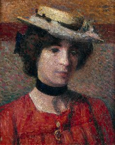 Georges Lemmen - Jeune femme au chapeau - 1905 - 001. Free illustration for personal and commercial use.