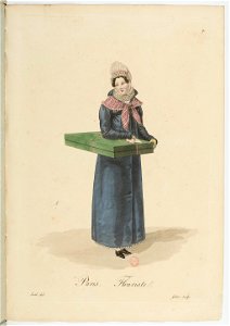 Georges-Jacques Gatine - Costumes d'ouvrières parisiennes, 1824, p. 09, Fleuriste