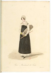 Georges-Jacques Gatine - Costumes d'ouvrières parisiennes, 1824, p. 17, Marchande de Toiles
