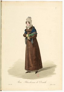 Georges-Jacques Gatine - Costumes d'ouvrières parisiennes, 1824, p. 27, Blanchisseuse de Dentelle