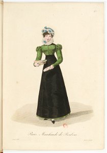 Georges-Jacques Gatine - Costumes d'ouvrières parisiennes, 1824, p. 43, Marchande de Bonbons