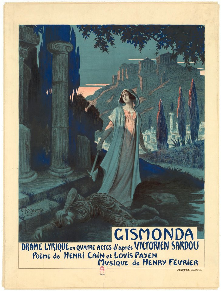 Georges Rochegrosse - Henry Février - Henri Cain and Louis Payen after Victorien Sardou - Gismonda - Original