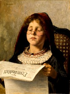 Georgios Jakobides Girl reading c1882. Free illustration for personal and commercial use.