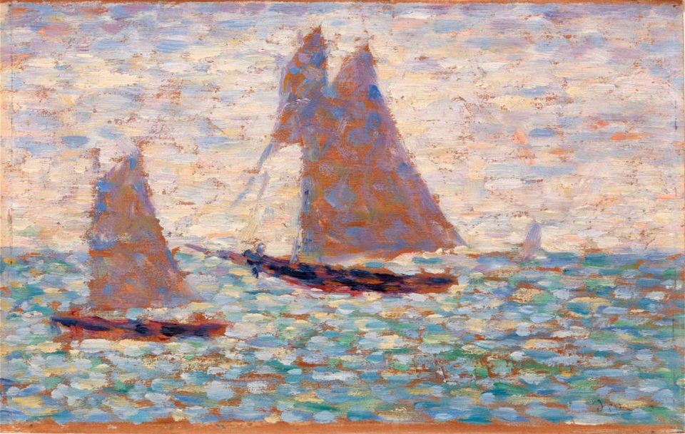Georges Seurat - Deux voiliers à Grandcamp PC 149