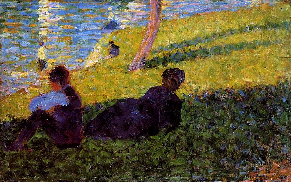 Georges Seurat - Etude pur-un-dimanche-après-midi-à-l-île-de-la-grande-jatte-1884 PC 117