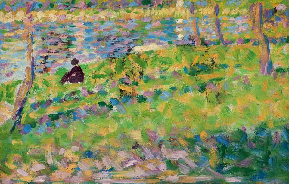 Georges Seurat - Paysage, homme assis PC 114