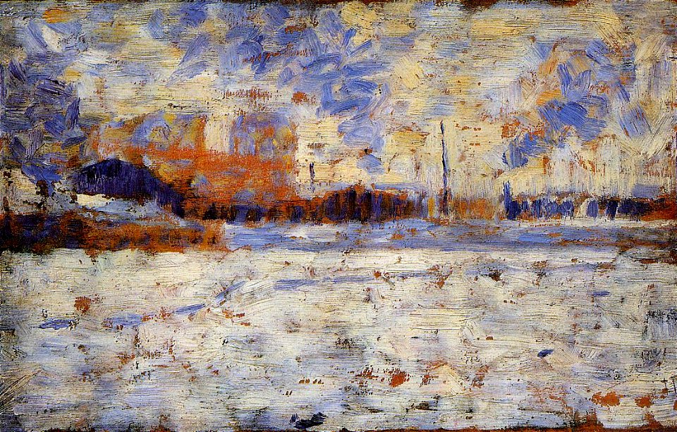 Georges seurat - Snow Effect - Winter in the Suburbs PC 69