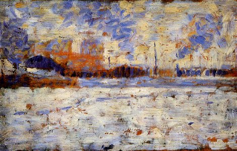 Georges seurat - Snow Effect - Winter in the Suburbs PC 69