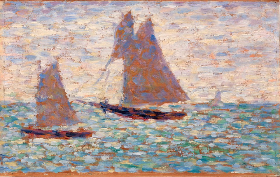 Georges Seurat - Two Sailboats at Grandcamp (Deux voiliers à Grandcamp) - BF1153 - Barnes Foundation