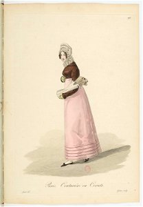Georges-Jacques Gatine - Costumes d'ouvrières parisiennes, 1824, p. 26, Couturière en Corsets