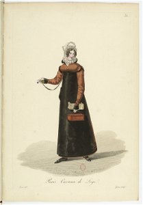 Georges-Jacques Gatine - Costumes d'ouvrières parisiennes, 1824, p. 30, Ouvreuse de Loge