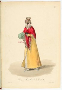Georges-Jacques Gatine - Costumes d'ouvrières parisiennes, 1824, p. 38, Marchande à Toilette