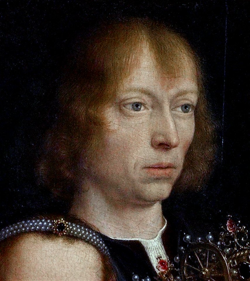 Gerard David selfportrait in The Virgin among the VirginsFXD