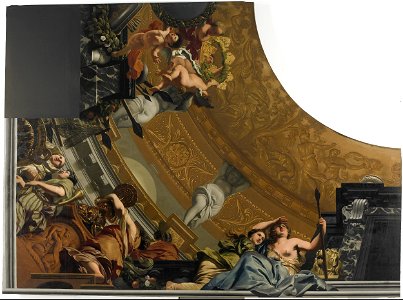 Gerard de Lairesse - Onderdeel (linksonder) van een plafondschildering met als hoofdvoorstelling Diana en haar gezellinnen - SK-A-1233-1 - Rijksmuseum