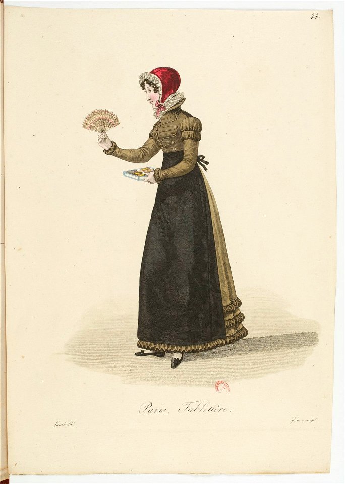 Georges-Jacques Gatine - Costumes d'ouvrières parisiennes, 1824, p. 44, Tabletière
