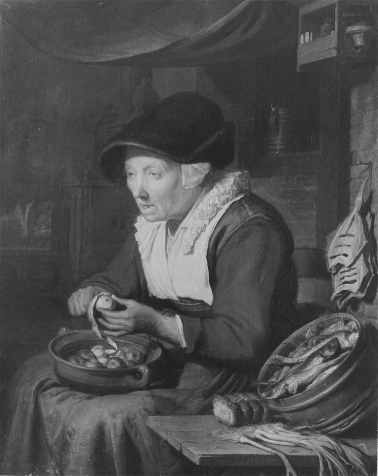 Gerard Dou - Heringsverkäuferin - 590 - Bavarian State Painting Collections