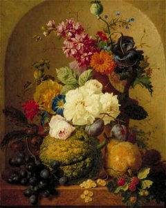 Georgius Jacobus Johannes van Os - Stilleven van vruchten en bloemen in een nis - 1630 (OK) - Museum Boijmans Van Beuningen