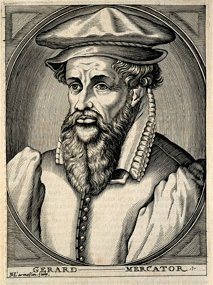 Gerard Mercator (Cremer). Line engraving by N. de Larmessin, Wellcome V0003979