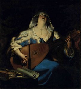 Gerard Seghers - Lute player. Free illustration for personal and commercial use.