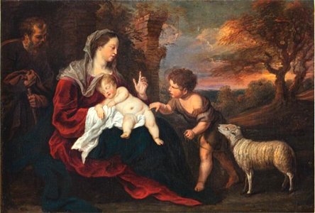 Gerard Seghers - Holy Family with St John the Baptist. Free illustration for personal and commercial use.
