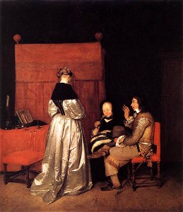 Gerard ter Borch (II) - Paternal Admonition - WGA22113. Free illustration for personal and commercial use.