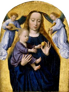 Gerard David (c.1460-1523) - The Madonna and Child with Two Music-Making Angels - 446754 - National Trust. Free illustration for personal and commercial use.