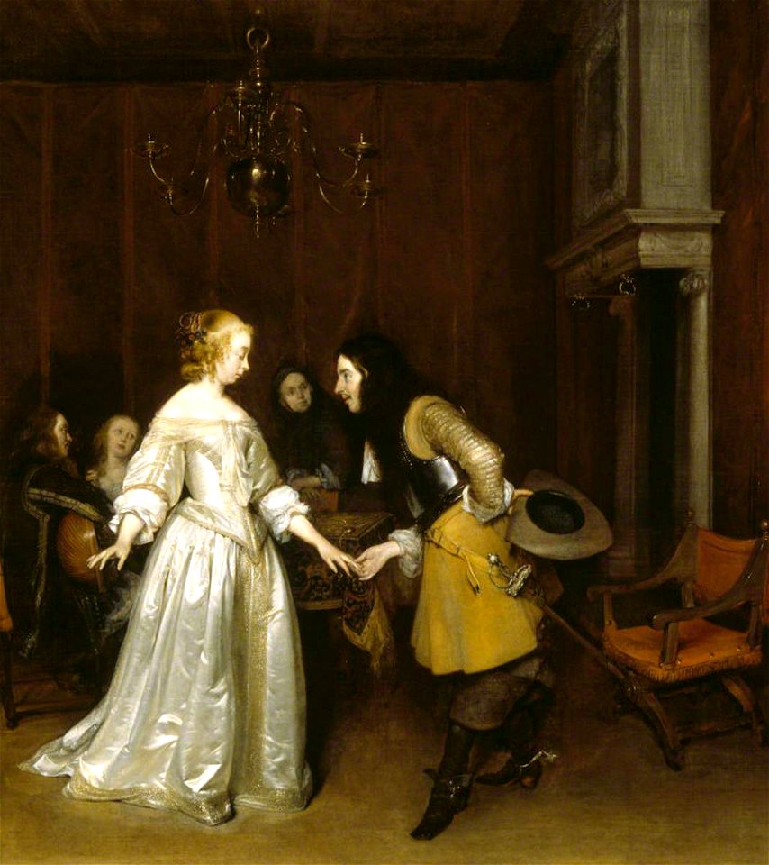 Gerard ter Borch - An Officer Making His Bow to a Courtesan NTIV POLY 35291