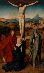 Gerard David - Crucifixion with the Virgin, Saint John, and the Magdalene - BF123 - Barnes Foundation. Free illustration for personal and commercial use.