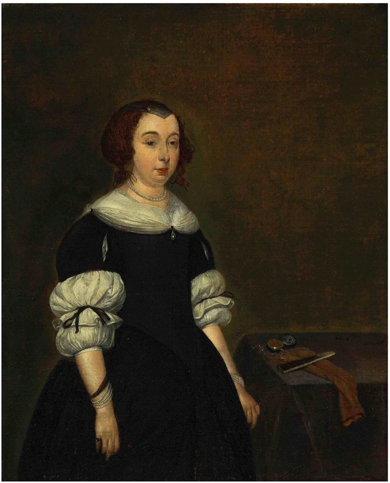 Gerard Terborch circle - Portrait of a lady facing right, said to be Jenneken ter Borch 2015 NYR 03747 0054