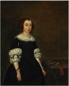 Gerard Terborch circle - Portrait of a lady facing right, said to be Jenneken ter Borch 2015 NYR 03747 0054