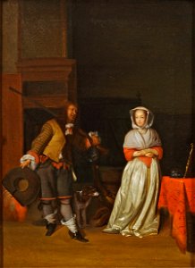Gerard ter Borch dJ (attr) Der galante Soldat