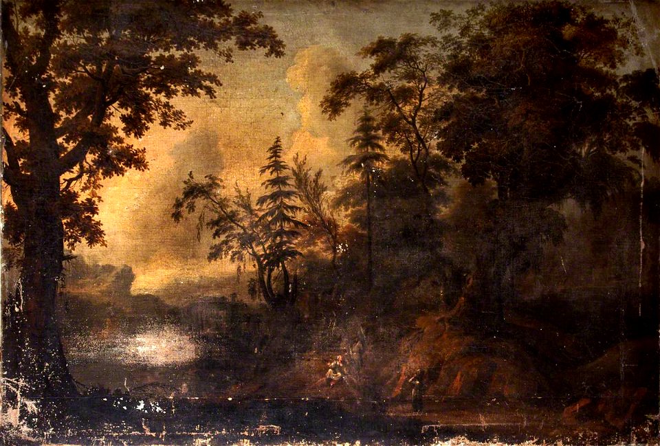 Gerard van Edema (c.1652-c.1700) - Wooded Rocky Landscape with Figures - 1257252 - National Trust