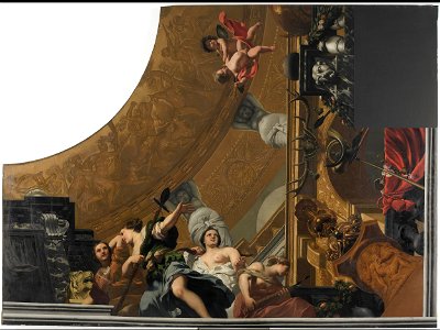 Gerard de Lairesse - Onderdeel (rechtsonder) van een plafondschildering met als hoofdvoorstelling Diana en haar gezellinnen - SK-A-1233-2 - Rijksmuseum