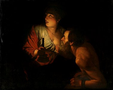 Gerard van Honthorst (nach) - Cimon und Pero - 6670 - Bavarian State Painting Collections. Free illustration for personal and commercial use.