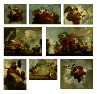 Gerard de Lairesse - Acht allegorische voorstellingen afkomstig van het plafond in het Leprozenhuis - SA 7360.1-8 - Amsterdam Museum. Free illustration for personal and commercial use.
